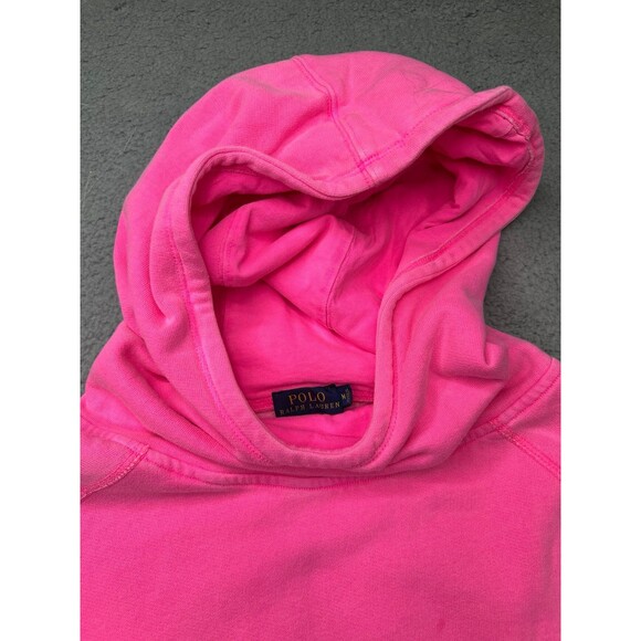 Polo Ralph Lauren bright pink hoodie sweatshirt pink PONY SZ medium EUC - Picture 3 of 8